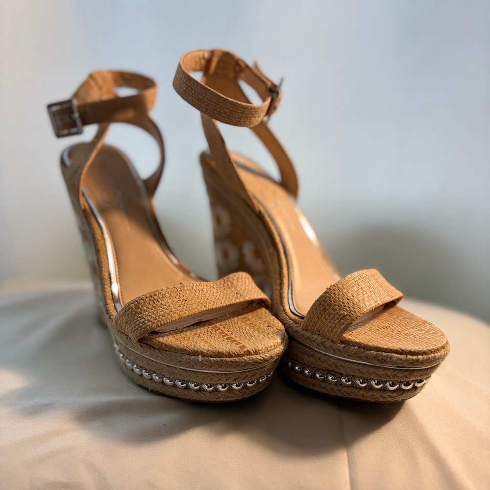 Jessica Simpson Tan Wedge Sandals